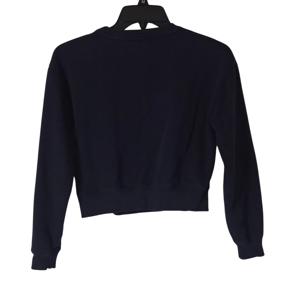 Gap Kids Girls Navy Varsity Cropped Sweatshirt Size 8 - Picture 3 of 3